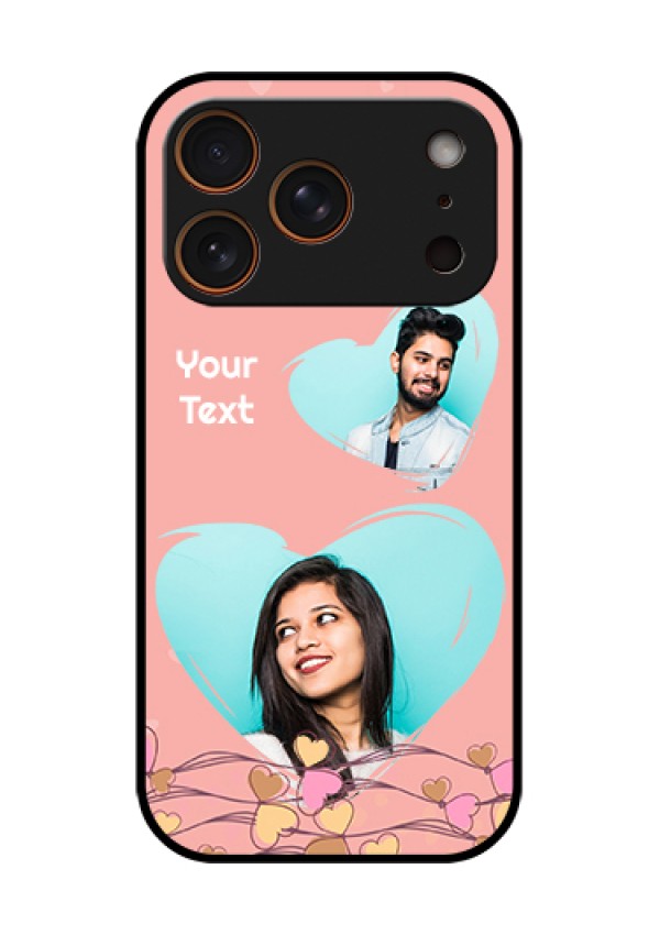 Apple iPhone 17 Pro Custom Glass Phone Case - Love Doodle Design