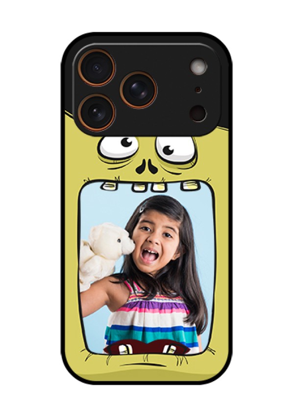 Apple iPhone 17 Pro Custom Glass Phone Case - Cartoon Monster Back Case Design