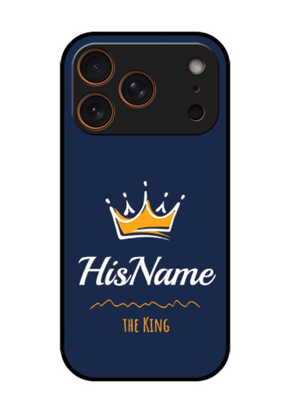 Apple iPhone 17 Pro Custom Glass Phone Case - King With Name Design