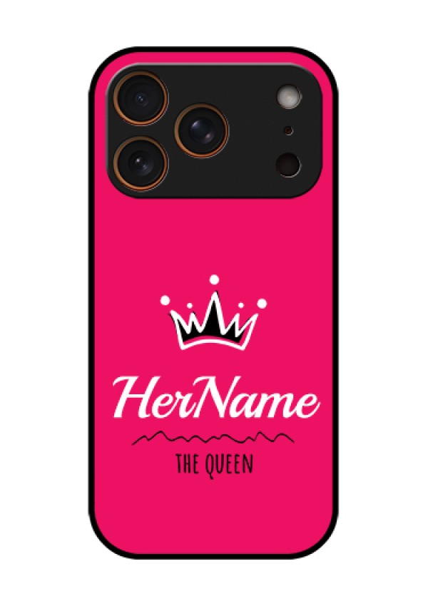 Apple iPhone 17 Pro Custom Glass Phone Case - Queen With Name Design