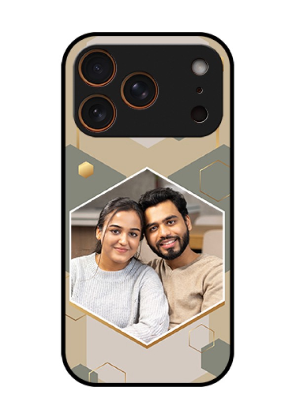 Apple iPhone 17 Pro Custom Glass Phone Case - Stylish Hexagon Pattern Design