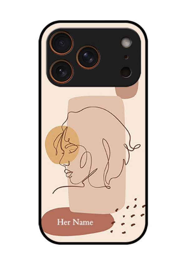 Apple iPhone 17 Pro Custom Glass Phone Case - Calm Woman Line Art Design