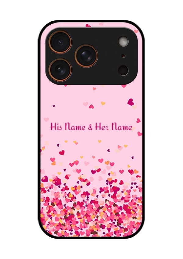 Apple iPhone 17 Pro Custom Glass Phone Case - Floating Hearts Design