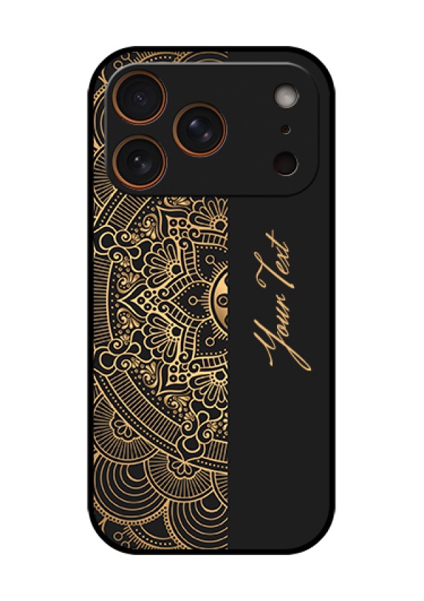 Apple iPhone 17 Pro Custom Glass Phone Case - Mandala Art With Custom Text Design