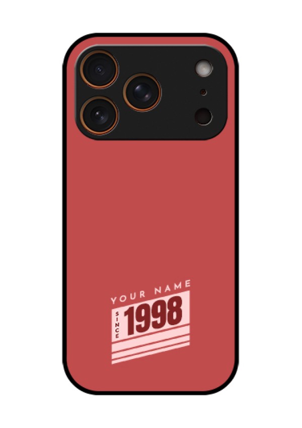Apple iPhone 17 Pro Custom Glass Phone Case - Red Custom Year Of Birth Design