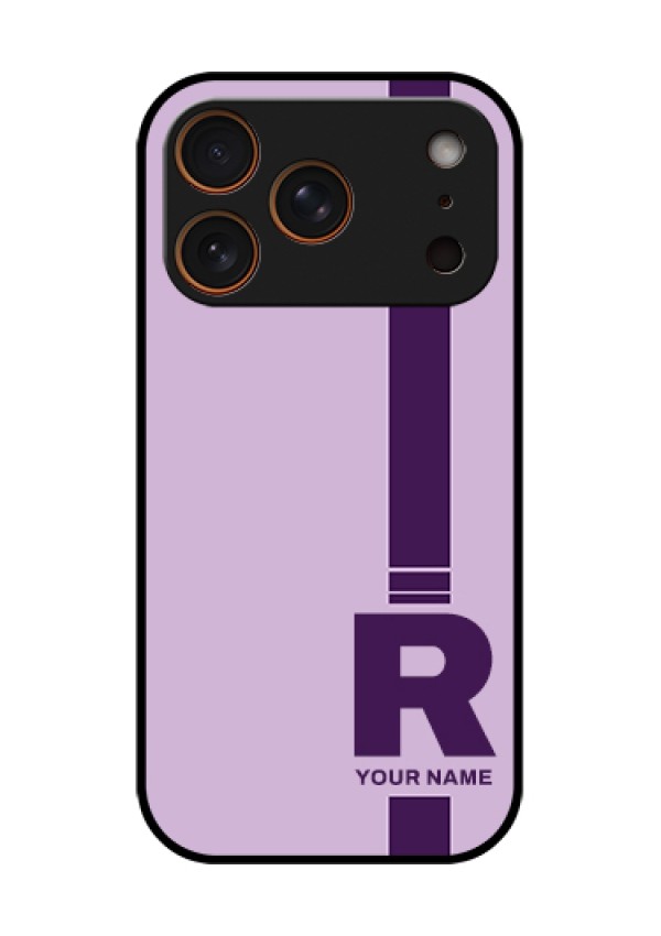 Apple iPhone 17 Pro Custom Glass Phone Case - Simple Dual Tone Stripe With Name Design