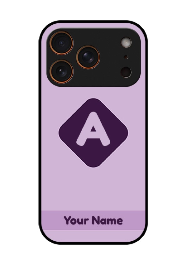 Apple iPhone 17 Pro Custom Glass Phone Case - Custom Letter In Curved Badge Design