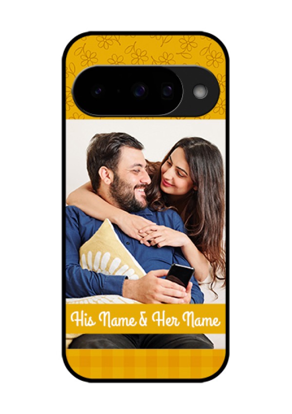 Google Pixel 10 5G Custom Glass Phone Case - Yellow Floral Design