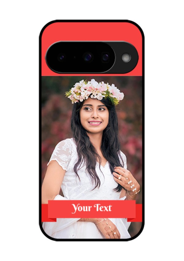 Google Pixel 10 5G Custom Glass Phone Case - Simple Red Color Design