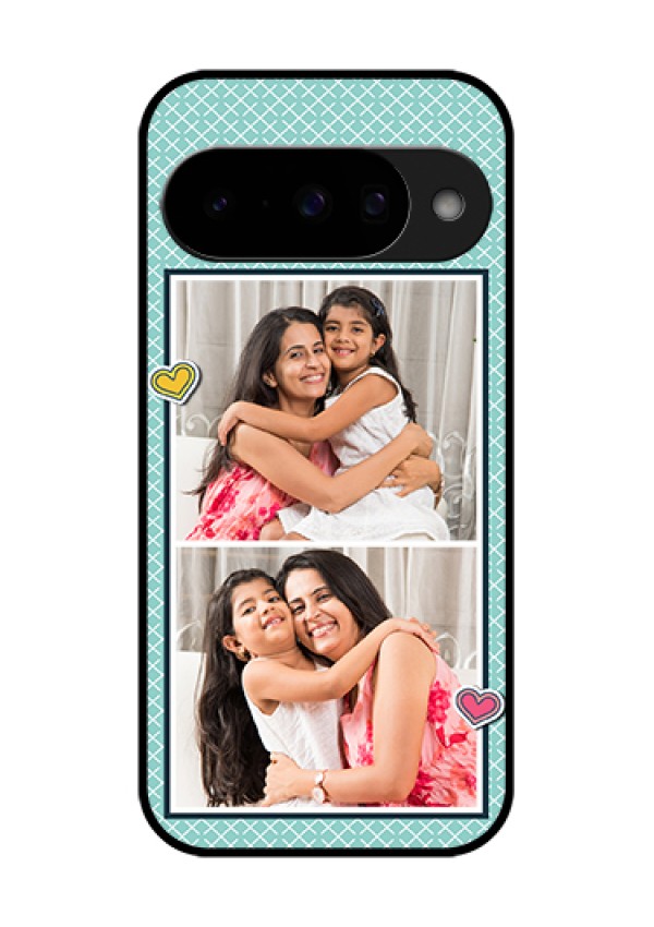 Google Pixel 10 5G Custom Glass Phone Case - 2 Image Holder With Pattern Design