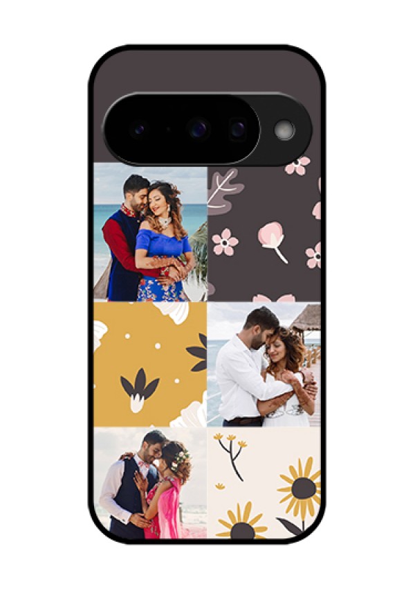 Google Pixel 10 5G Custom Glass Phone Case - 3 Images With Floral Design