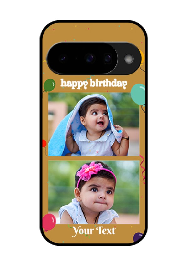Google Pixel 10 5G Custom Glass Phone Case - Image Holder With Birthday Celebrations Design
