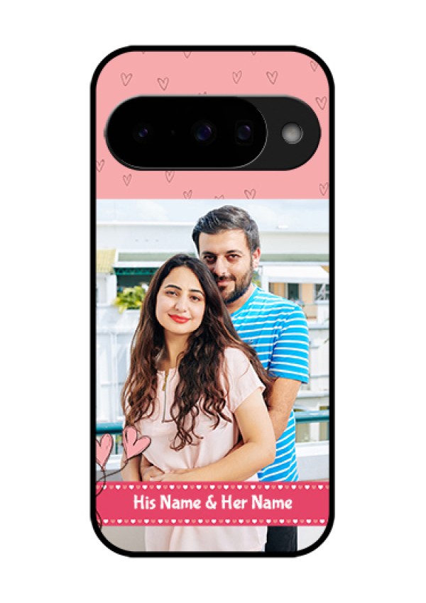 Google Pixel 10 5G Custom Glass Phone Case - Love Design Peach Color