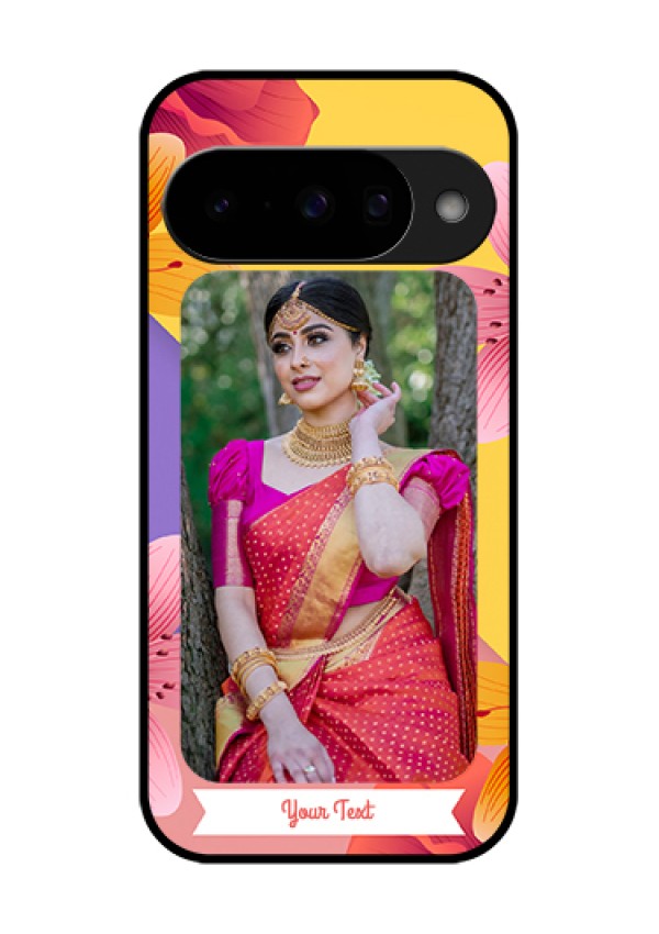 Google Pixel 10 5G Custom Glass Phone Case - 3 Image With Vintage Floral Design