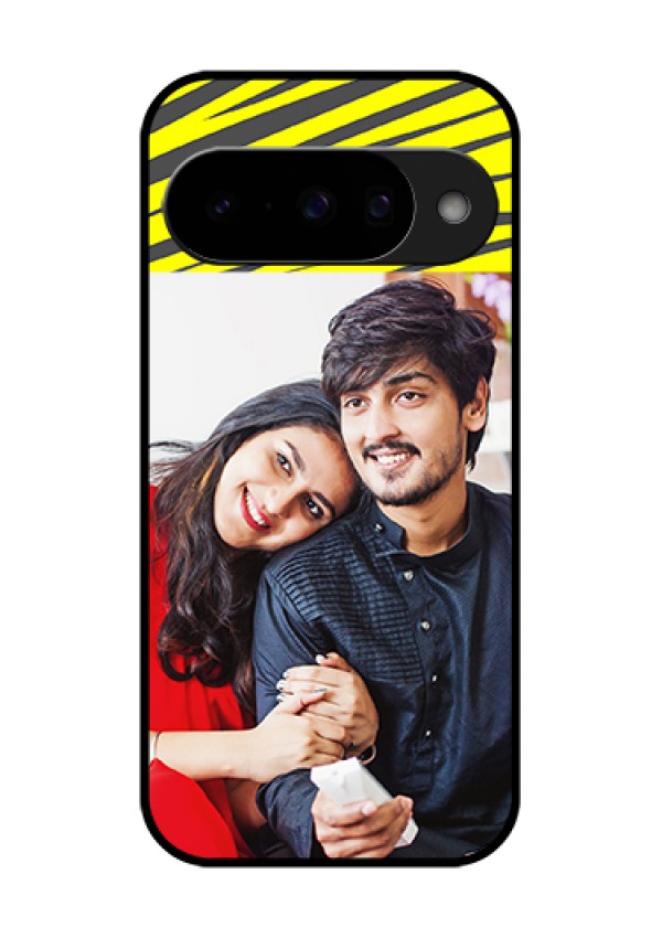 Google Pixel 10 5G Custom Glass Phone Case - Yellow Abstract Design