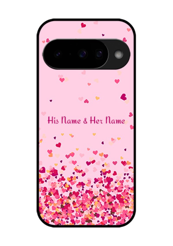 Google Pixel 10 5G Custom Glass Phone Case - Floating Hearts Design