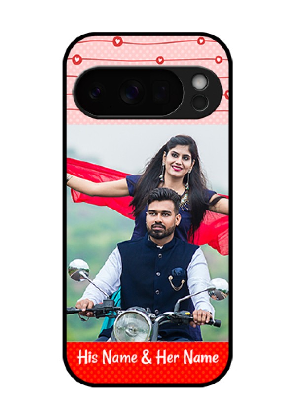 Google Pixel 10 Pro 5G Custom Glass Phone Case - Red Pattern Case Design