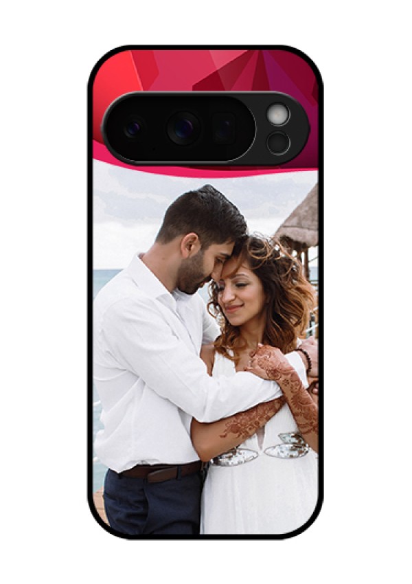 Google Pixel 10 Pro 5G Custom Glass Phone Case - Red Abstract Design