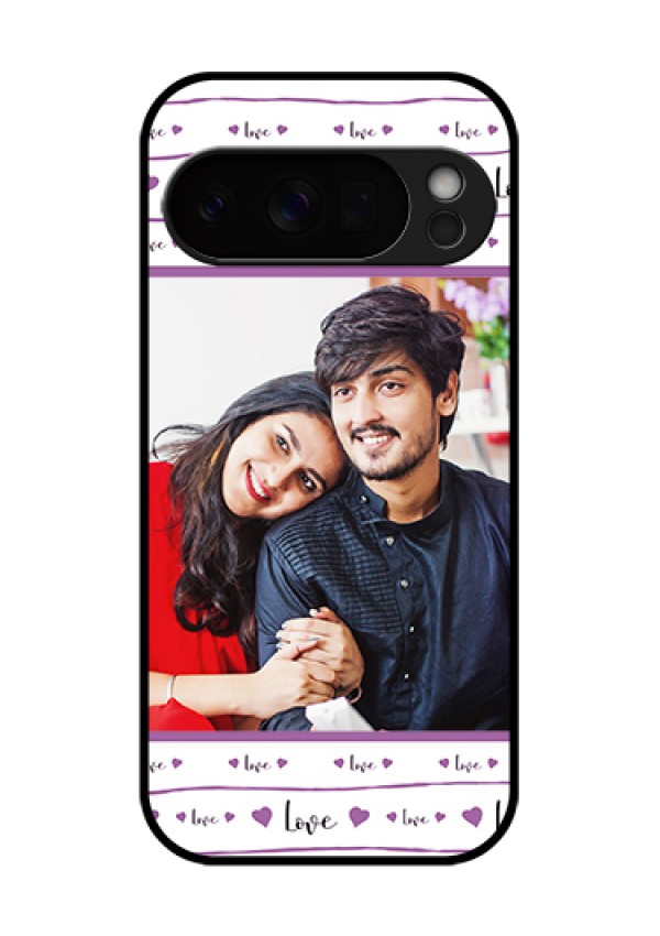 Google Pixel 10 Pro 5G Custom Glass Phone Case - Couples Heart Design