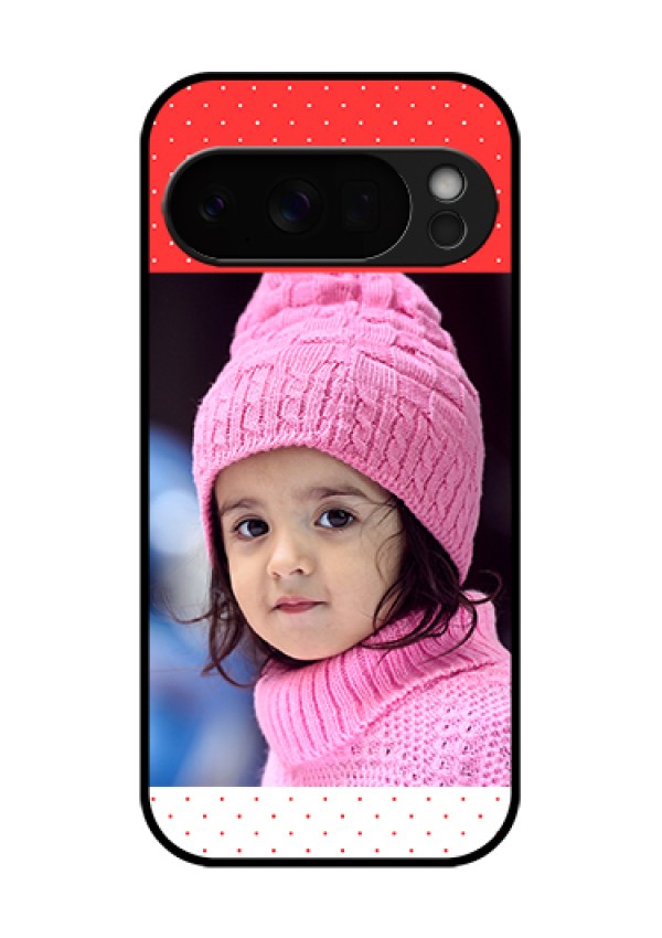 Google Pixel 10 Pro 5G Custom Glass Phone Case - Red Pattern Design