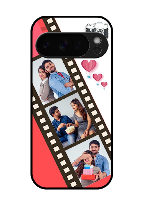Google Pixel 10 Pro 5G Custom Glass Phone Case - 3 Image Holder With Film Reel
