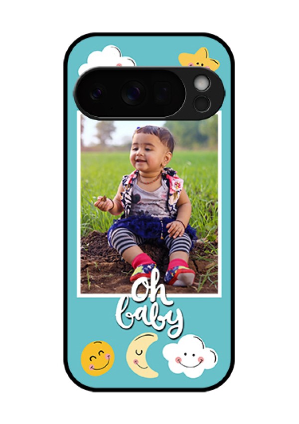 Google Pixel 10 Pro 5G Custom Glass Phone Case - Smiley Kids Stars Design