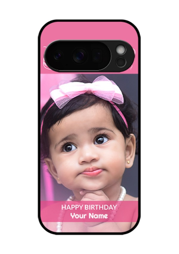 Google Pixel 10 Pro 5G Custom Glass Phone Case - With Birthday Line Art Design