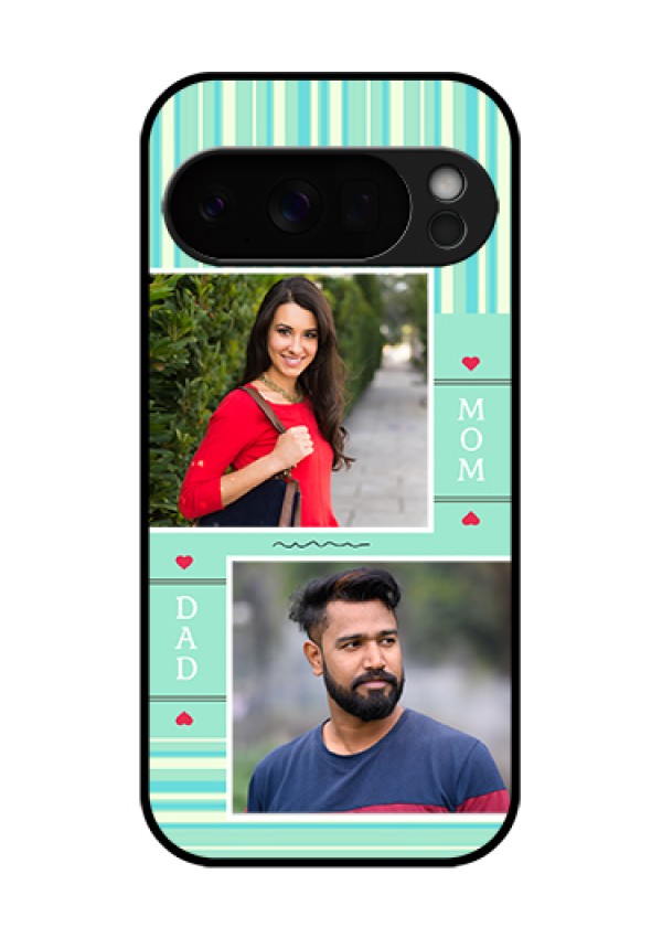 Google Pixel 10 Pro 5G Custom Glass Phone Case - Mom & Dad Pic Design