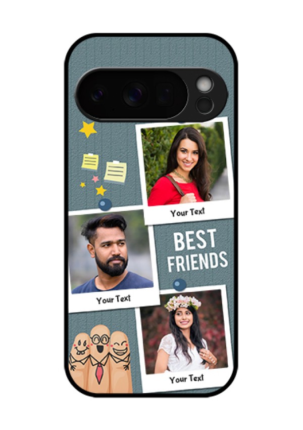 Google Pixel 10 Pro 5G Custom Glass Phone Case - Sticky Frames And Friendship Design