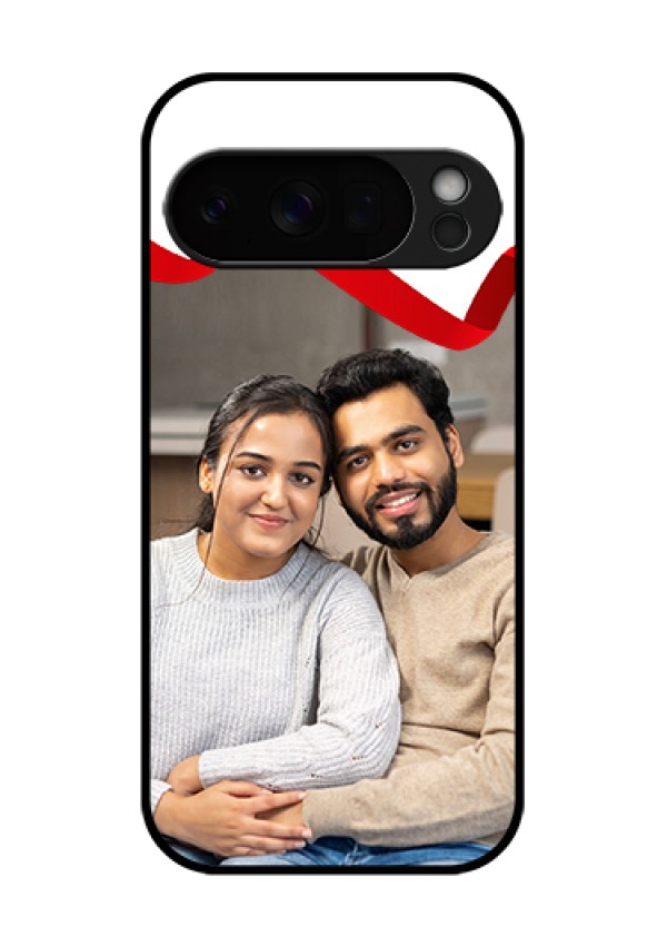 Google Pixel 10 Pro 5G Custom Glass Phone Case - Red Ribbon Frame Design