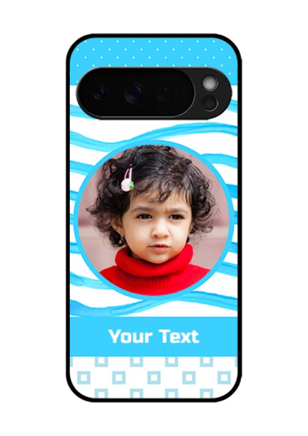 Google Pixel 10 Pro Xl 5G Custom Glass Phone Case - Simple Blue Case Design