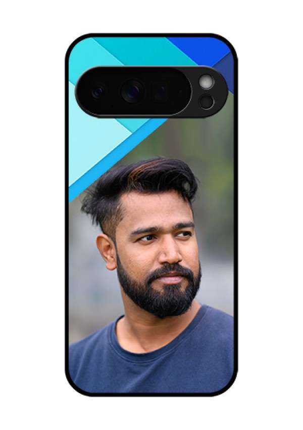 Google Pixel 10 Pro Xl 5G Custom Glass Phone Case - Blue Pattern Design