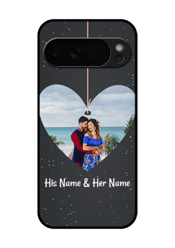 Google Pixel 10 Pro Xl 5G Custom Glass Phone Case - Hanging Heart Design