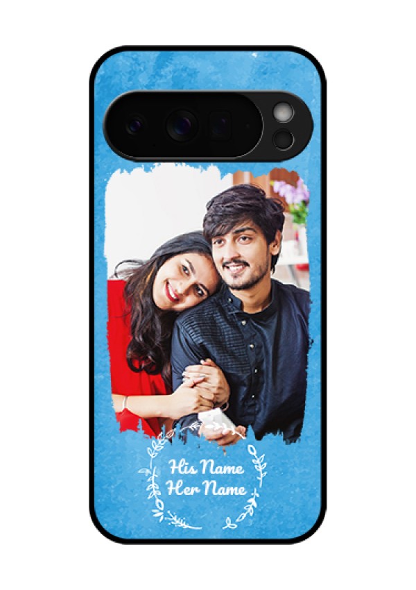 Google Pixel 10 Pro Xl 5G Custom Glass Phone Case - Blue Color Vintage Design