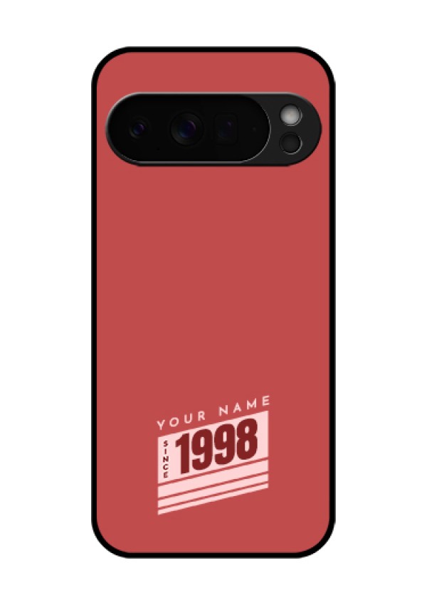 Google Pixel 10 Pro Xl 5G Custom Glass Phone Case - Red Custom Year Of Birth Design