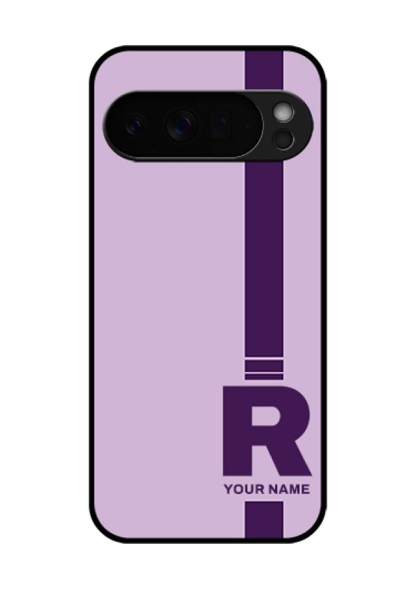 Google Pixel 10 Pro Xl 5G Custom Glass Phone Case - Simple Dual Tone Stripe With Name Design
