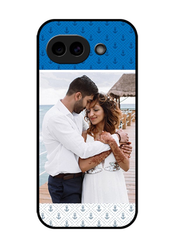 Google Pixel 10A 5G Custom Glass Phone Case - Blue Anchors Design