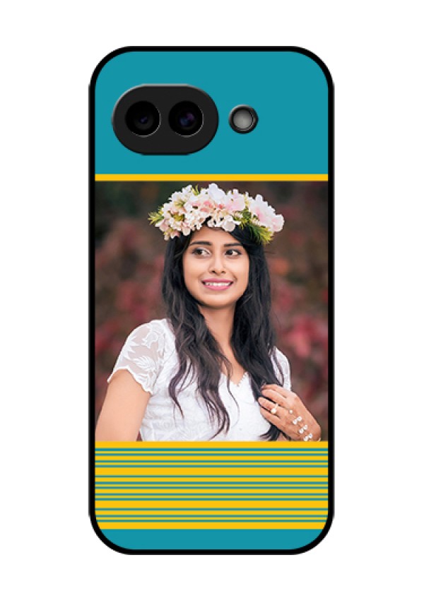 Google Pixel 10A 5G Custom Glass Phone Case - Yellow & Blue Design
