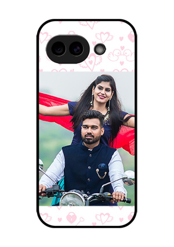 Google Pixel 10A 5G Custom Glass Phone Case - Pink Flying Heart Design