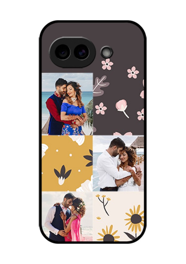 Google Pixel 10A 5G Custom Glass Phone Case - 3 Images With Floral Design