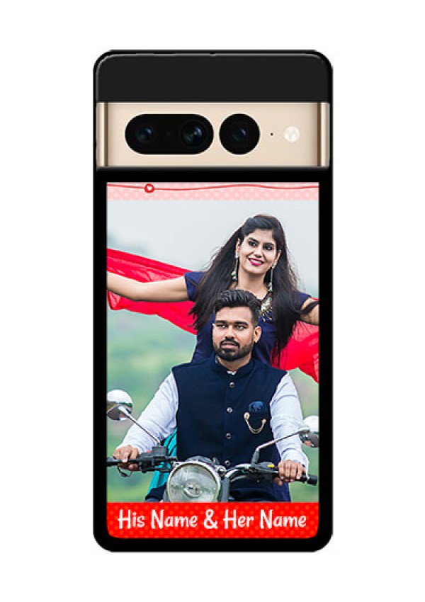 Google Pixel 7 Pro 5G Custom Glass Phone Case - Red Pattern Case Design