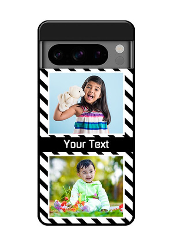 Google Pixel 8 Pro 5G Custom Glass Phone Case - Black And White Stripes Design