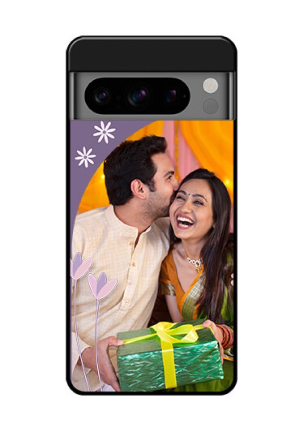 Google Pixel 8 Pro 5G Custom Glass Phone Case - Lavender Flowers Design