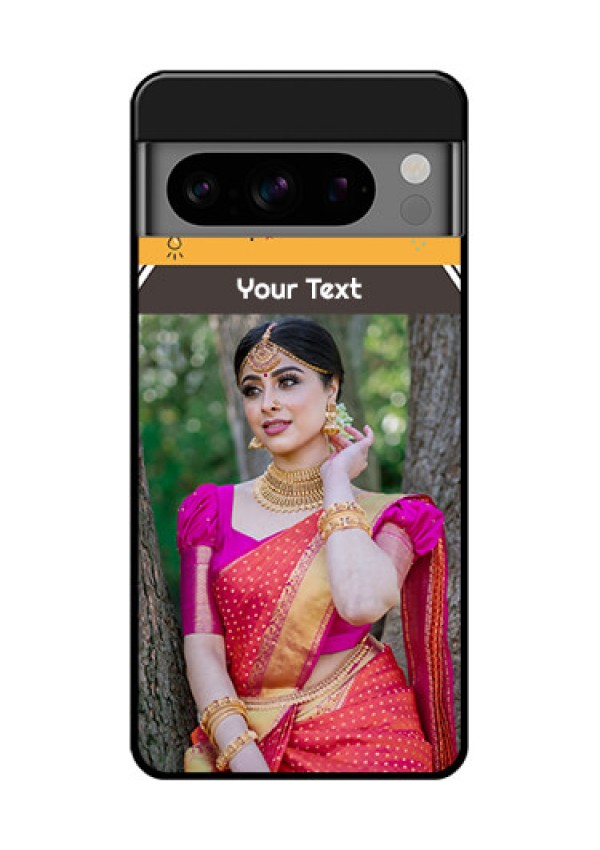 Google Pixel 8 Pro 5G Custom Glass Phone Case - With Family Picture And Icons