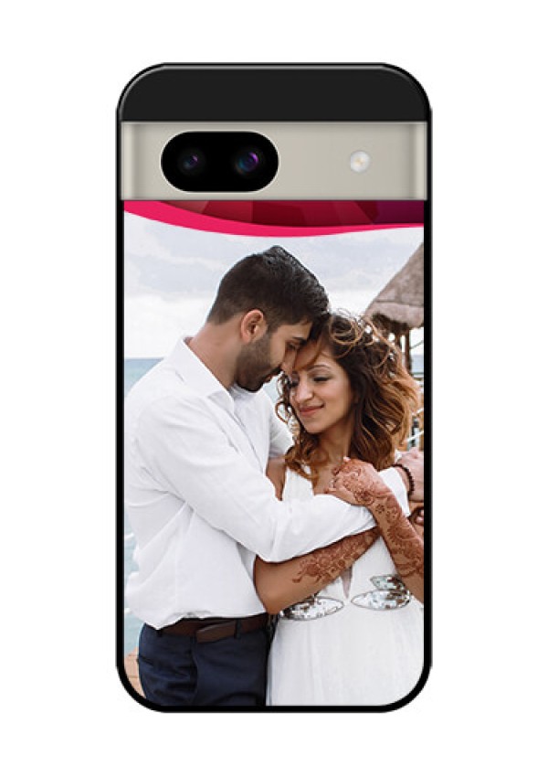 Google Pixel 8A 5G Custom Glass Phone Case - Red Abstract Design