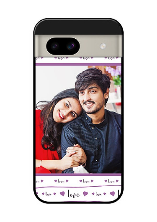 Google Pixel 8A 5G Custom Glass Phone Case - Couples Heart Design