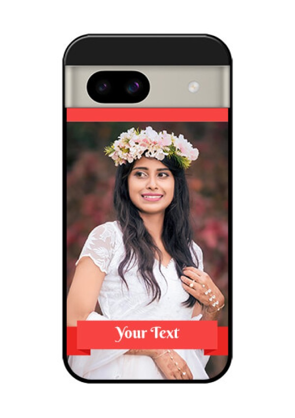 Google Pixel 8A 5G Custom Glass Phone Case - Simple Red Color Design