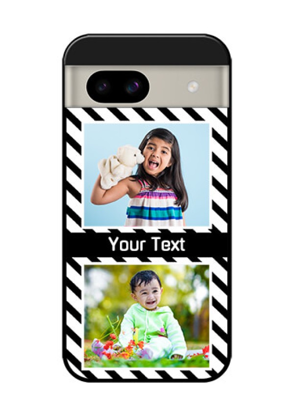 Google Pixel 8A 5G Custom Glass Phone Case - Black And White Stripes Design