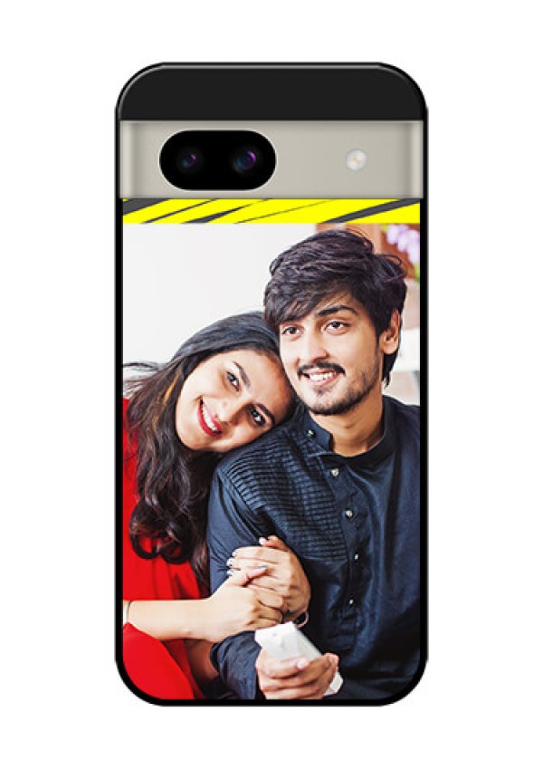 Google Pixel 8A 5G Custom Glass Phone Case - Yellow Abstract Design