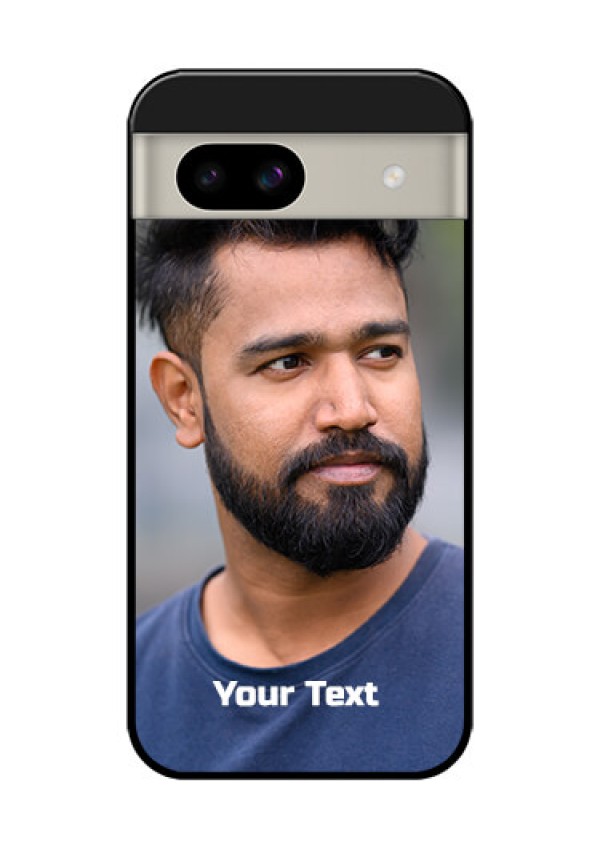 Google Pixel 8A 5G Custom Glass Phone Case - Photo With Text Design